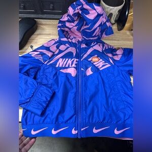Nike Kids Vibrant Blue and Pink Raincoat